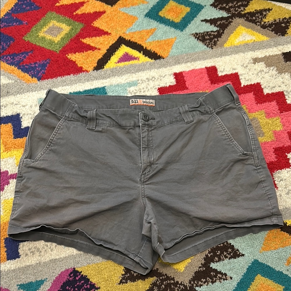5.11 Tactical Gray Cargo Shorts with Tailored Design and Above Knee Length